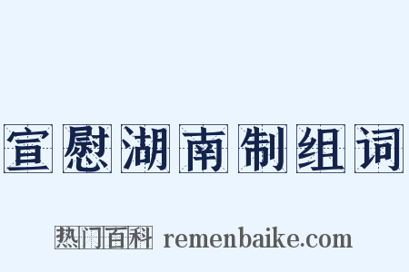 宣慰湖南制组词是什么意思的图片